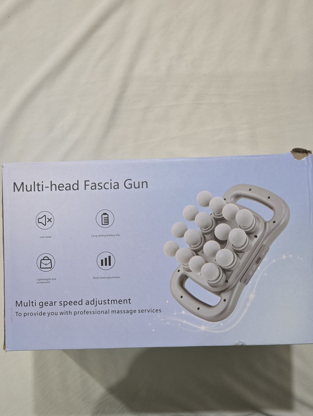 Multi-head Fascia Gun Handheld Massager - White